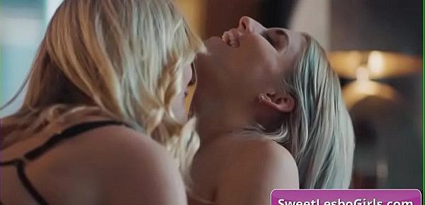  Sensual hot lesbian blonde babes Mona Wales, Nikki Peach licking nipples and making out tender for intense orgasms